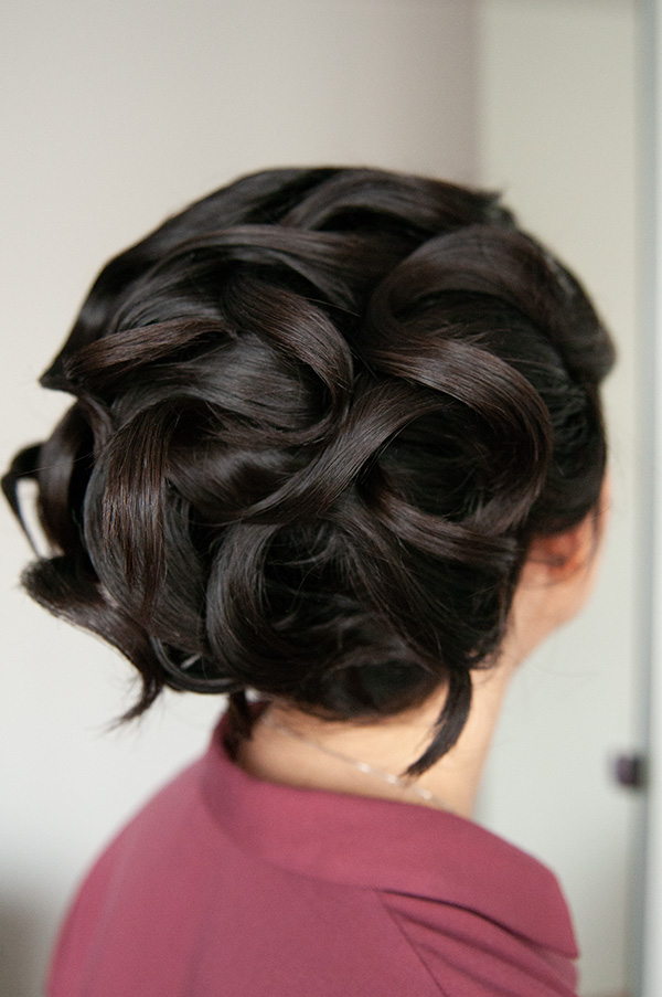 low updo Bridal hairstyle Hääkampaus Helsinki
